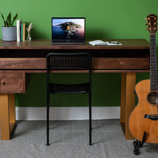 Fumed Oak Piano + Computer Desk | Memphis Woodshop