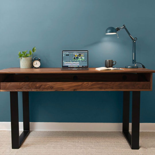 Fumed Oak Piano + Computer Desk | Memphis Woodshop